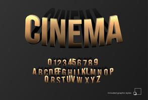 design de vetor de efeito de texto de cinema