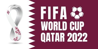 fundo de design da copa do mundo de qatar 2022. logotipo da copa do mundo de 2022. ilustração vetorial vetor