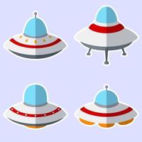 conjunto de naves alienígenas coloridas vetor