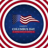 Dia de Colombo Estados Unidos da América com bandeira vetor