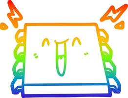 desenho de linha de gradiente de arco-íris desenho de chip de computador feliz vetor