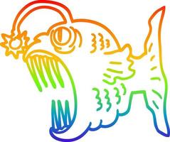 desenho de linha de gradiente de arco-íris desenho de lanterna de desenho animado vetor