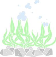 ilustração de cor lisa de algas marinhas vetor