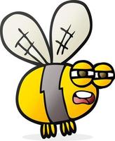 abelha de desenho animado desenhada à mão livre vetor