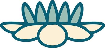 imagem de estilo de tatuagem icônica de uma flor de lírio vetor
