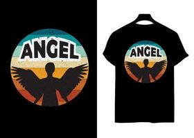 design de citações de t-shirt de tipografia de anjo vetor