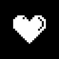 em forma de coração. símbolo de ícone de amor para pictograma, aplicativo, site, logotipo ou elemento de design gráfico. ilustração de estilo pixel art. ilustração vetorial vetor
