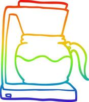 máquina de café de desenho de desenho de linha de gradiente de arco-íris vetor
