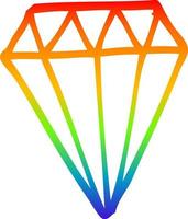 desenho de linha gradiente arco-íris desenho de tatuagem diamante vetor