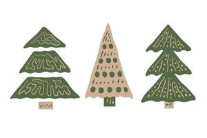 coleção de vetores criativos de árvore de natal em estilo doodle