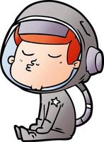 astronauta confiante dos desenhos animados vetor