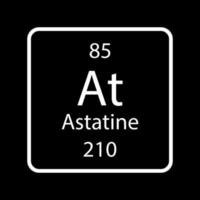 símbolo de astato. elemento químico da tabela periódica. ilustração vetorial. vetor