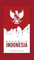 cartaz de design feliz dia da independência da indonésia, pancasila hari pahlawan vetor