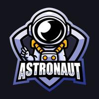 design de logotipo de esport de mascote de astronauta vetor