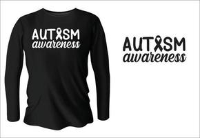 design de camiseta de conscientização de autismo com vetor