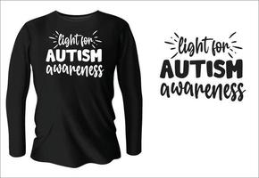 luz para design de camiseta de conscientização de autismo com vetor