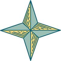 imagem de estilo de tatuagem icônica de uma estrela vetor