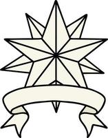 tatuagem tradicional com bandeira de uma estrela vetor