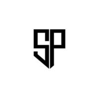 design de logotipo de carta sp com fundo branco no ilustrador. logotipo vetorial, desenhos de caligrafia para logotipo, pôster, convite, etc. vetor