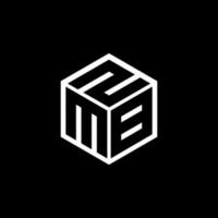 design de logotipo de letra mbz com fundo preto no ilustrador, logotipo do cubo, logotipo vetorial, estilo de sobreposição de fonte do alfabeto moderno. desenhos de caligrafia para logotipo, pôster, convite, etc. vetor