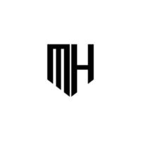 design de logotipo de letra mh com fundo branco no ilustrador. logotipo vetorial, desenhos de caligrafia para logotipo, pôster, convite, etc. vetor