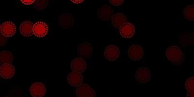 padrão de vetor vermelho escuro com elementos de coronavírus.
