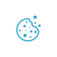 eps10 azul vector cookie cookie abstrato linha arte ícone isolado no fundo branco. símbolo de contorno de biscoito em um estilo moderno simples e moderno para o design do seu site, logotipo e aplicativo móvel