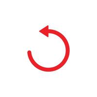 eps10 vermelho vetor desfazer ou ícone de seta para trás isolado no fundo branco. recarregue ou gire ou símbolo de seta em um estilo moderno simples e moderno para o design do seu site, logotipo e aplicativo móvel