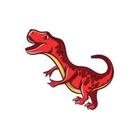 design de ilustração de desenho animado de dinossauro fofo sorrindo e andando vetor