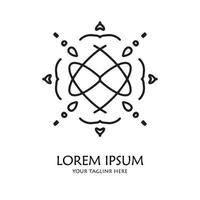 modelo de logotipo de arte de linha, símbolo de sinal de mandala para sua marca, identidade, negócios e outros. simples e elegante. elementos de design isolados para logotipo, ícone, rótulo, emblema. vetor