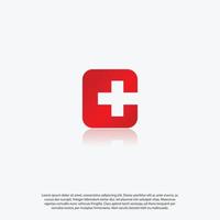 letra c e mais ou cruz ou logotipo médico com espaço negativo ou conceito gestalt para identidade de logotipo médico ou de saúde vetor