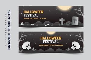 modelo de design gráfico de halloween simples e elegante que é fácil de personalizar vetor