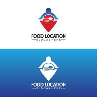 modelo de design de logotipo de localização de alimentos vetor