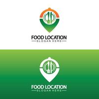 modelo de design de logotipo de localização de alimentos vetor