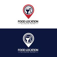 modelo de design de logotipo de localização de alimentos vetor