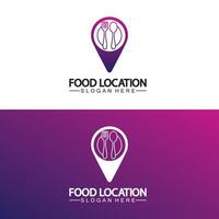 modelo de design de logotipo de localização de alimentos vetor