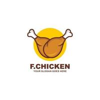 vetor de design de logotipo de frango frito