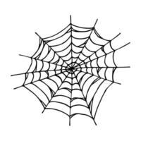 ilustração de teia de aranha desenhada de mão simples. clipart fofo de gossamer. doodle de halloween para impressão, web, design, decoração, logotipo vetor