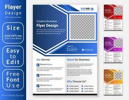 design de modelo de panfleto de negócios moderno criativo. design de folheto corporativo a4 com variação de quatro cores. vetor