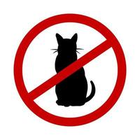 não entre com o modelo de adesivo de símbolo de gatos. conjunto de ícones de forma vetorial simples, silhueta preta. sinal de parada de informações de aviso em local público. zona de restrição. vetor