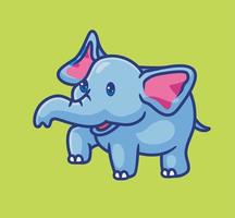 elefante fofo feliz. ilustração animal isolada dos desenhos animados. vetor de logotipo premium de design de ícone de adesivo de estilo simples. personagem mascote