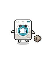 ilustração da máquina de lavar correndo com medo vetor