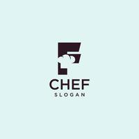 letra f logotipo do chef, arte inicial do projeto do vetor do cozinheiro do restaurante