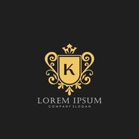 k modelo de logotipo de luxo de letra inicial em arte vetorial para restaurante, realeza, boutique, café, hotel, heráldica, joias, moda e outras ilustrações vetoriais. vetor