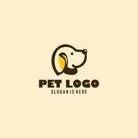 silhueta cão logotipo modelo arte vetorial. ícone de conceito de logotipo de clínica veterinária loja de animais domésticos vetor