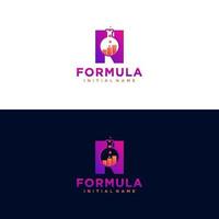 logotipo moderno do laboratório de fórmula n fórmula botlle. ícone simples, arte de design de modelo vetor