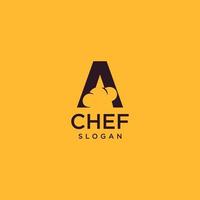 carta um logotipo de chef, arte inicial de design de vetor de cozinheiro de restaurante