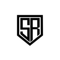 design de logotipo de carta sr com fundo branco no ilustrador. logotipo vetorial, desenhos de caligrafia para logotipo, pôster, convite, etc. vetor