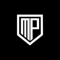 design de logotipo de carta mp com fundo preto no ilustrador. logotipo vetorial, desenhos de caligrafia para logotipo, pôster, convite, etc. vetor