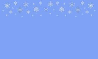 banner com flocos de neve na borda superior em um fundo azul. ilustração vetorial vetor